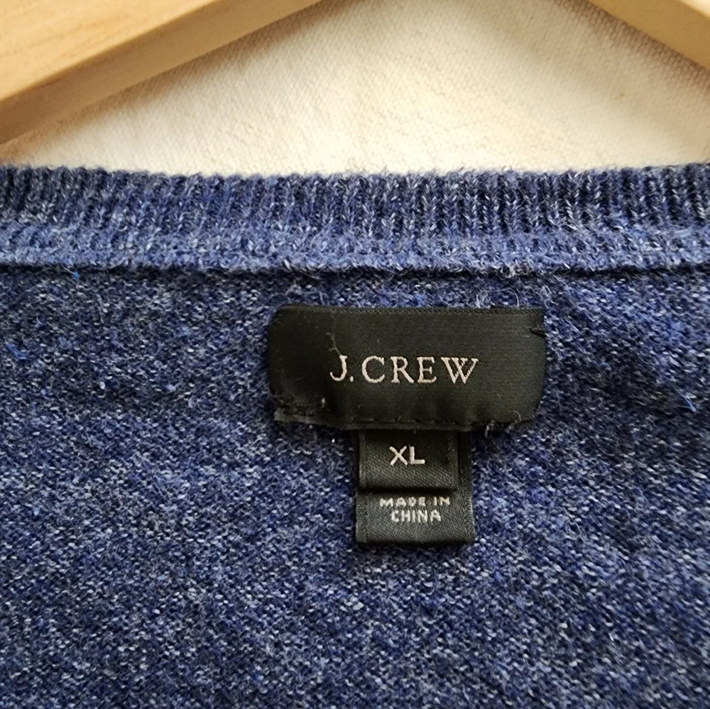 J.Crew  Blue Crew Neck Pullover Cotton Men's Sweater  Size XL